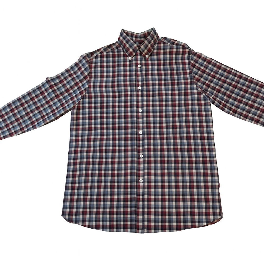 Daniel Cremieux Mens Signature Collection Non Iron Plaid Dress Shirt Medium